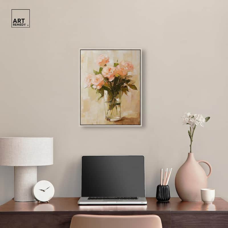 Soft Pink Blooms Canvas by Art Remedy