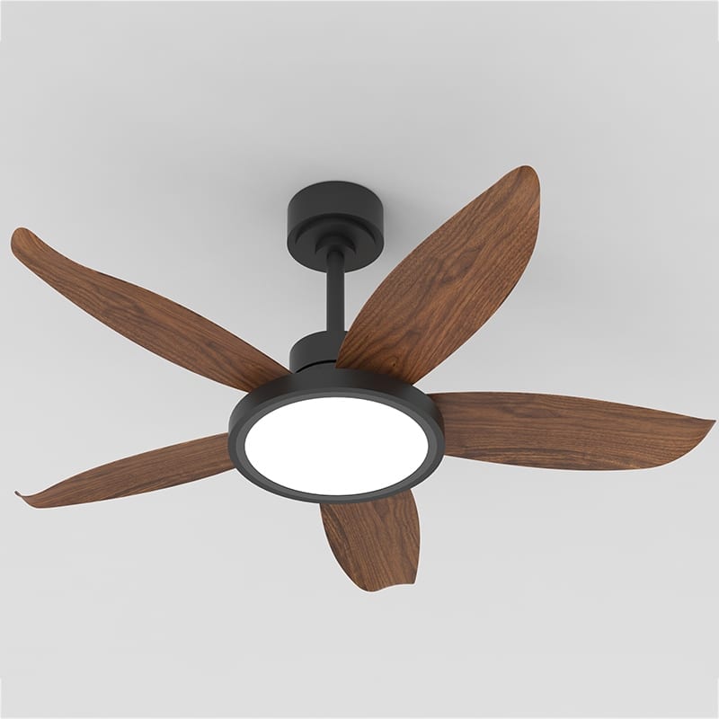 42-inch Eye-Protecting Light Source Walnut-Coloured Fan Blades High Airflow Plug-and-Play Fan Blades ABS Ceiling Fan Light