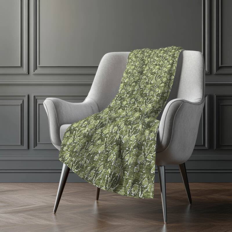 Premium Machine Washable Modern Floral Sherpa Throw Blanket