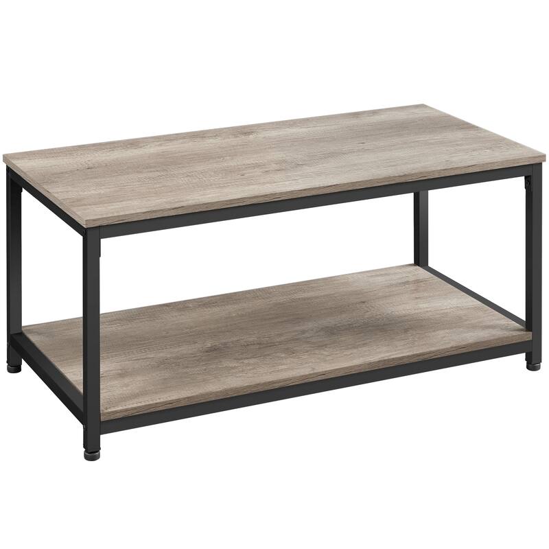Yaheetech 39.5" Storage Coffee Table Spacious Accent Furniture Table - Grey