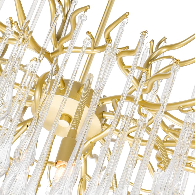 Anita 6 Light Gold Leaf Chandelier - Gold Leaf