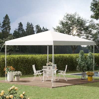 Outsunny 13' x 13' Pop Up Canopy Party Tent Folding Instant Sun Shade with Adjustable Height, Carry Bag