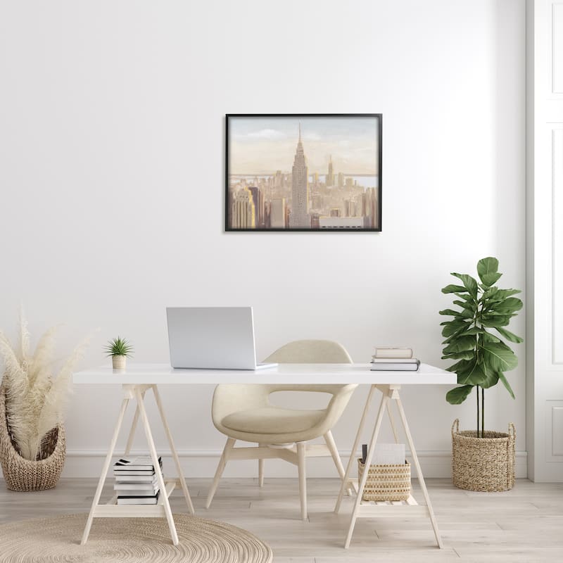 Stupell Manhattan Dawn Painting Framed Giclee Art Design by James Wiens