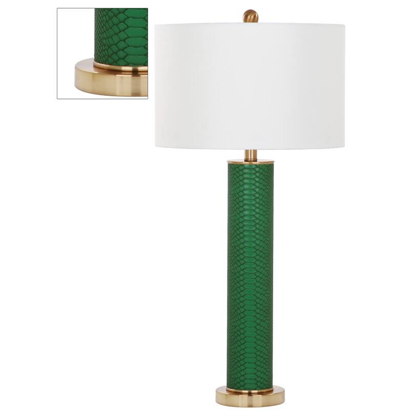 SAFAVIEH Lighting Tomika 32-inch Faux Alligator Grey Table Lamp (Set of 2) - 15"x15"x31.5" - 15Wx15Dx32H