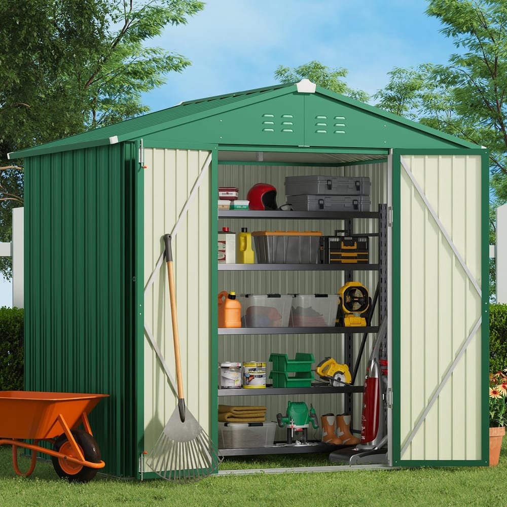 Metal Steel Tool Shed Storage House, Outdoor Tool Shed, Garden Storage Shed with Waterproof and UV Resistant