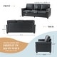 preview thumbnail 9 of 70, Rita Transitional Living Room 3-Seat Genuine Leather Nailhead Sofa with Solid Wood Legs and Removable Cushions
