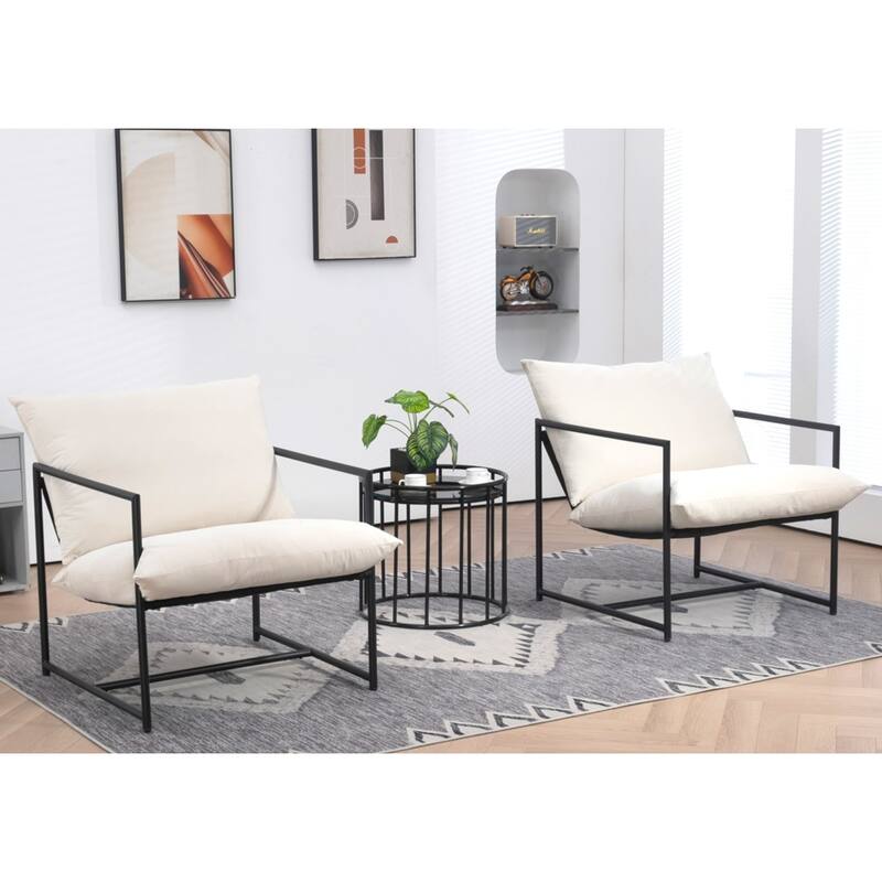 Modern Textured Velvet Sling Accent Chair