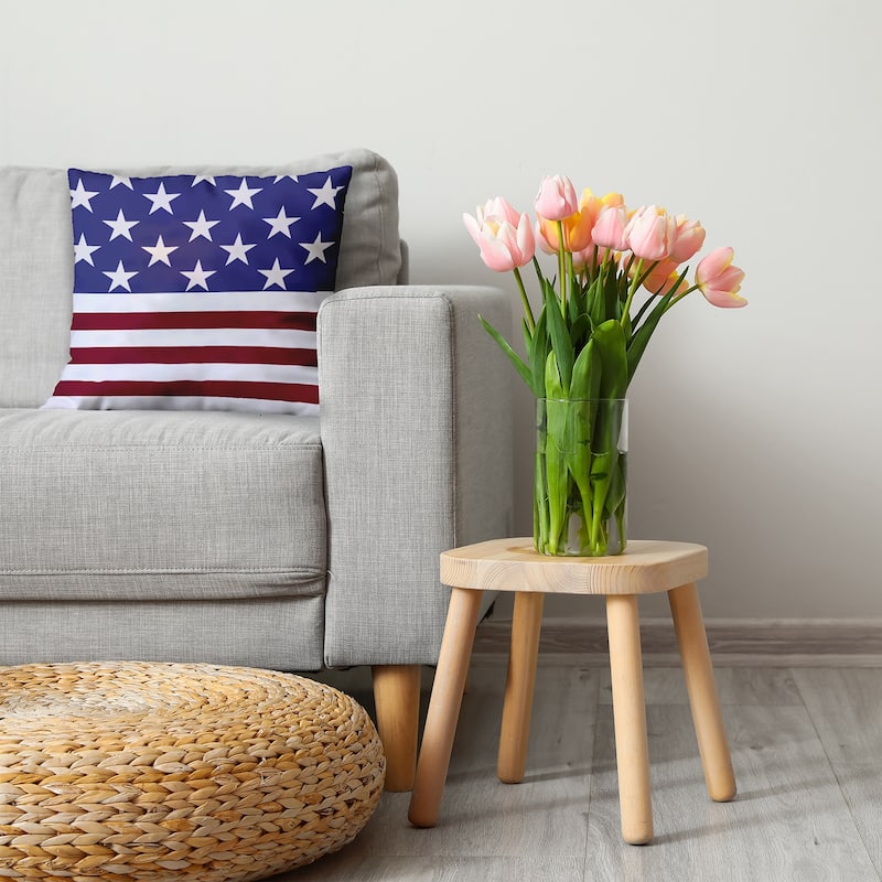 July 4th USA Flag Decorative Throw Pillow