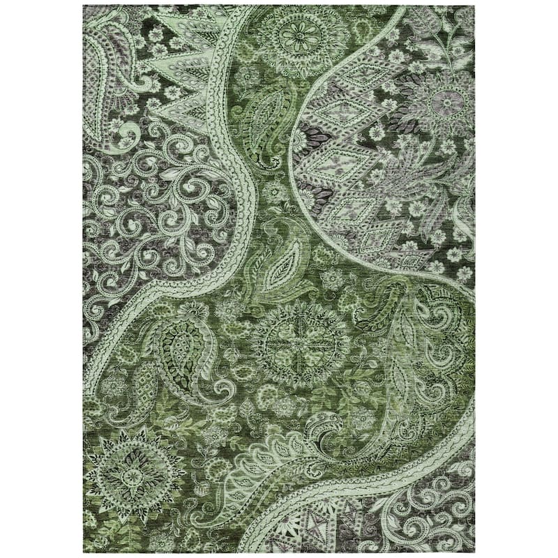 HomeRoots Floral Medallion Transitional Rectangle Outdoor Rug