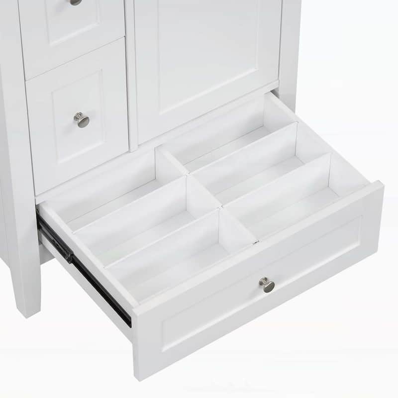 Wood Frame Bathroom Storage Cabinet with Ceramic Sink Combo