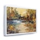 preview thumbnail 7 of 10, Designart "Stream in Forest " Landscape Framed Canvas Print 20 in. wide x 12 in. high - White