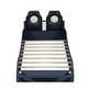 preview thumbnail 35 of 39, Wood Twin Size Race Car-Shaped Kids Platform Bed with LED and Upholstered Backrest, Bedroom Floor Bed Wood Frame for Kids Teens