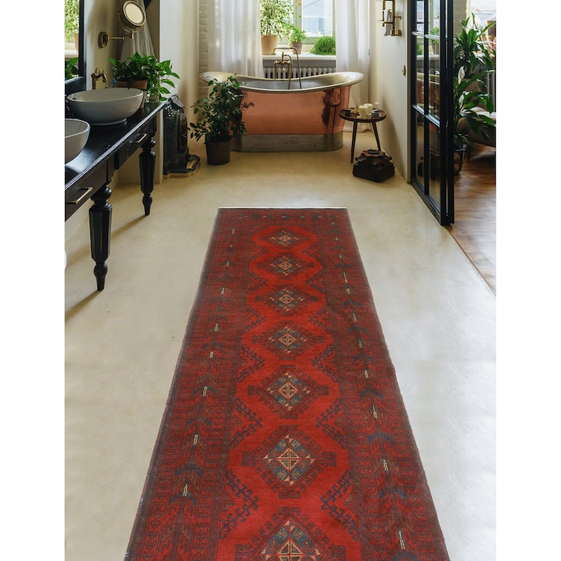 Khal Mohammadi Velma Red/Navy Runner - 2'9" x 9'7"