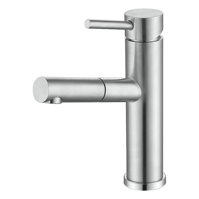 MEPO Single Hole Pullout Spout Faucet - 7'' x 7'' x 2'' - Brsuhsed Nickle