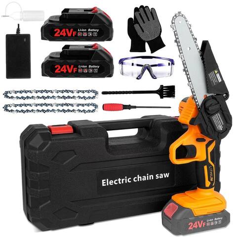 6" Mini Chainsaw, Battery Powered Chain Saws 6-Inch, Rechargeable,