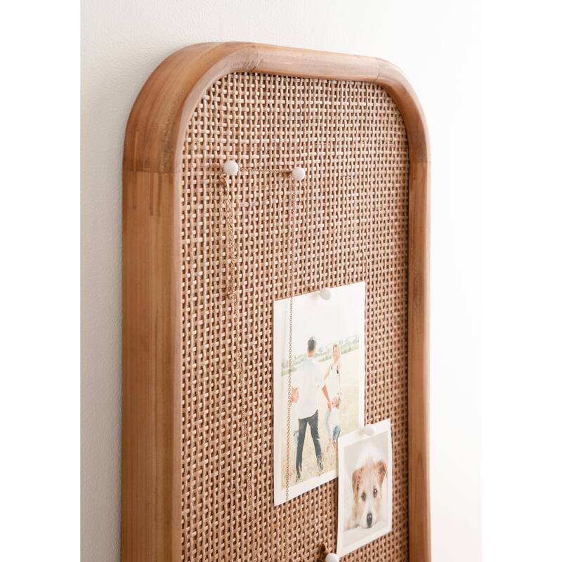 Kate and Laurel Planche Rattan Wall Pinboard