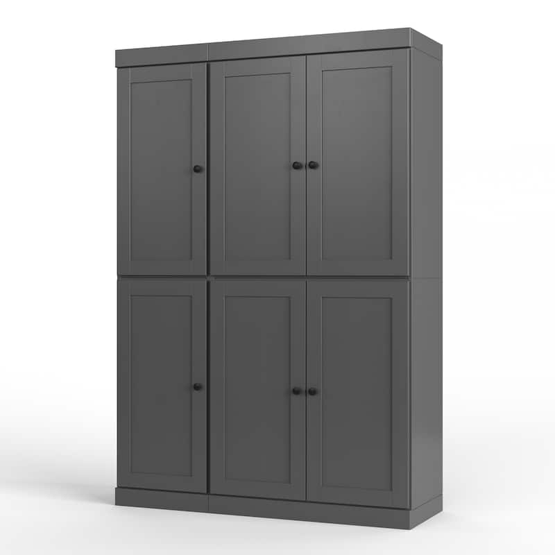 Palace Imports 100% Solid Wood 48.5" Pantry Cabinet with Shaker Doors, 2-Drawers and Adjustable Shelves