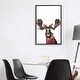 preview thumbnail 15 of 13, iCanvas "Christmas Moose" by Big Nose Work Framed