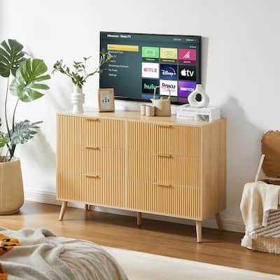 6-Drawer Bedroom Dresser with Wavy Fronts