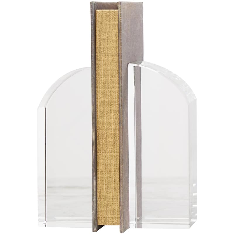 Crystal Geometric Arched Bookends - Set of 2 Clear - Roche River Decor