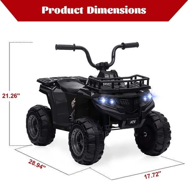 dimension image slide 2 of 8, 12V Kids Ride-On Electric ATV, Ride On Toy for Boys and Girls