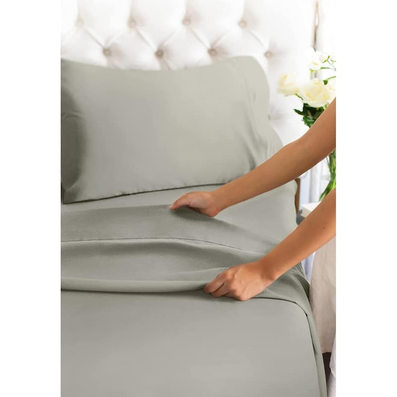 CGK Linens Brushed Microfiber Soft Wrinkle free 4 Piece Bed Sheet Set