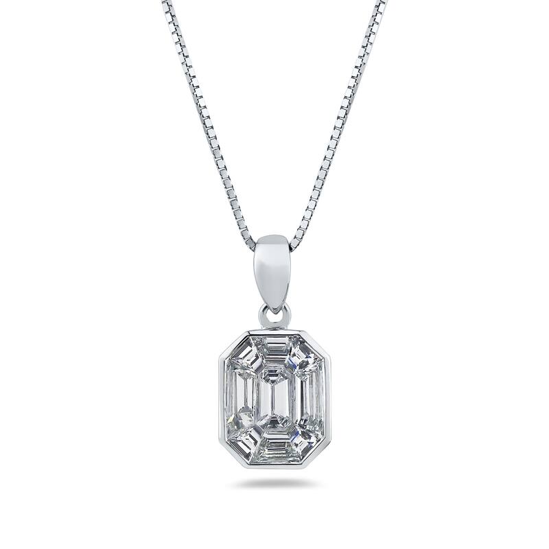Auriya 14k Gold 3/4ctw Emerald-cut Diamond Necklace (G-H, VS1-VS2)