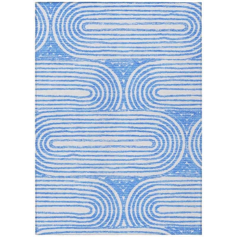 Machine Washable Indoor/ Outdoor Modern Vibes Chantille Rug