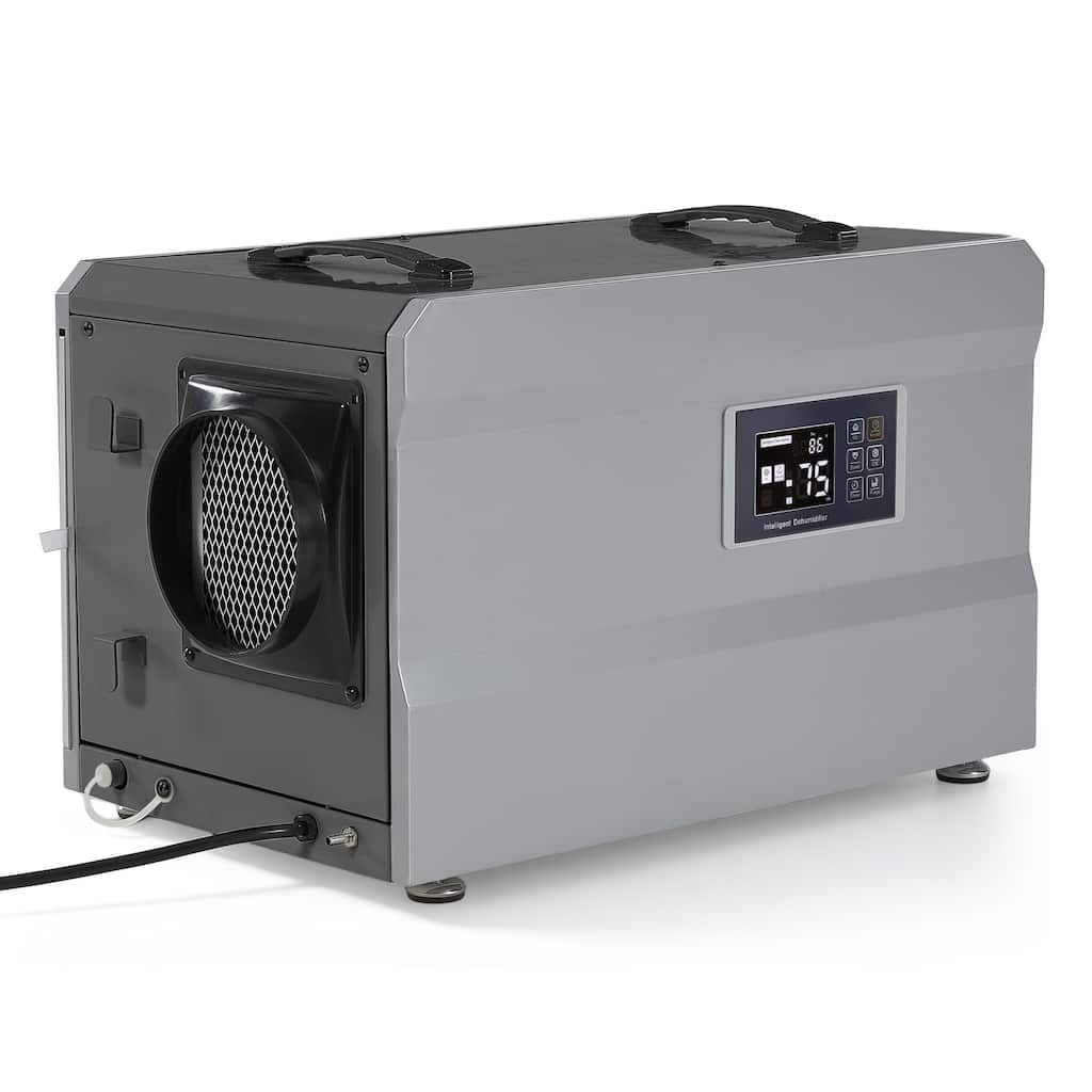 145 Pints/Day 1,600 Sq. Ft Commercial Dehumidifier – Built-In Pump, Dual Drain Hoses, Auto Defrost & Overheat Protection