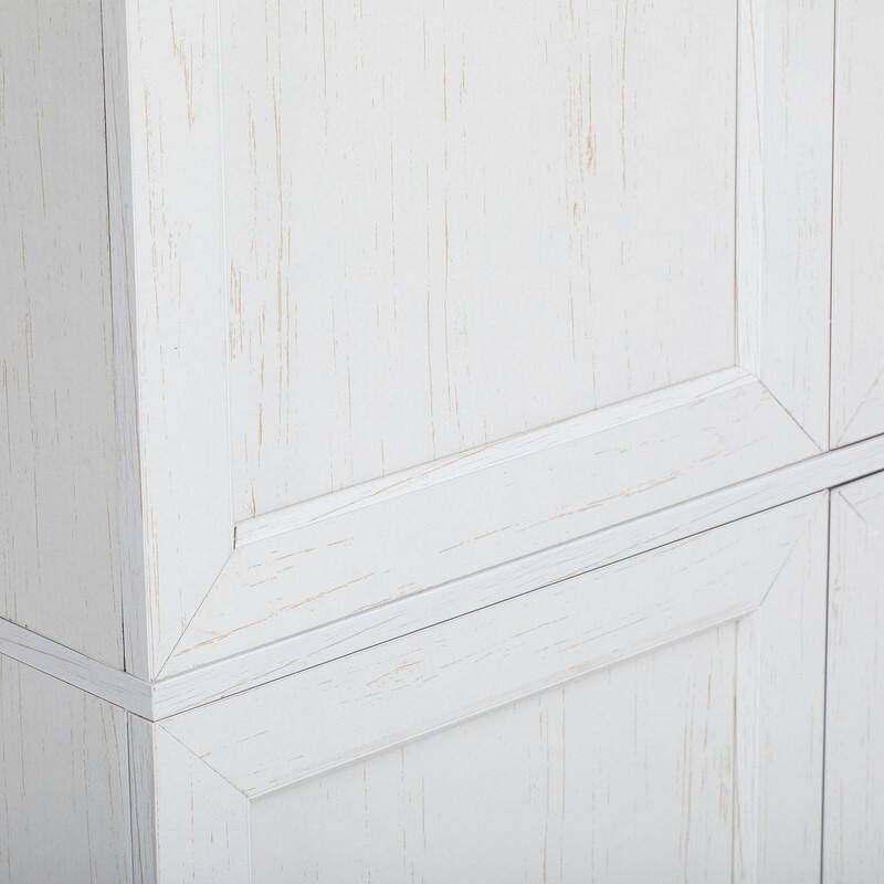 Farmhouse 78.2" Tall Kitchen Pantry Cabinet with Door Shelves, Adjustable Shelves and Hidden Drawer