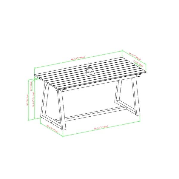 Walker Edison Slat-Top Solid Wood Patio Dining Table - Bed Bath ...