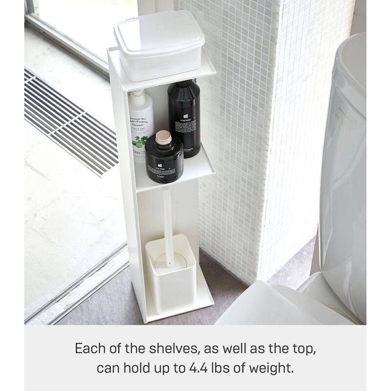 Yamazaki Home Bathroom Organizer, Steel - L 6.69 x W 5.12 x H 27.76 inches