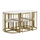 preview thumbnail 32 of 32, Modern 7-Piece Dining Table Set with Faux Marble Compact 55Inch Kitchen Table Set for 6