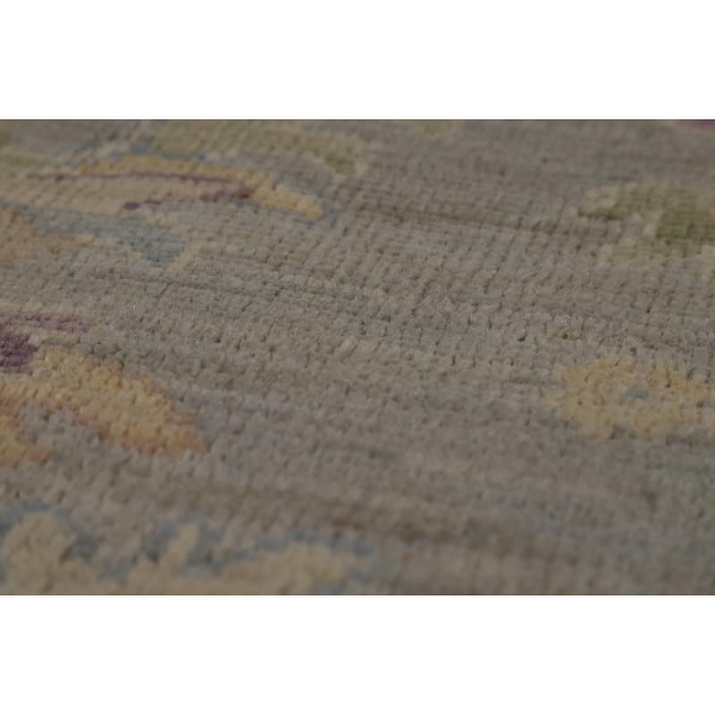 Grey Oushak Turkish Area Rug Handmade Vegetable Dye Wool Carpet - 9'3" x 12'0"