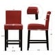 preview thumbnail 4 of 13, Bennett Red Faux Leather High Back Bar Stools (Set of 2) by iNSPIRE Q Bold