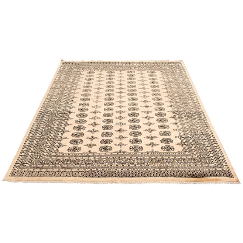 ECARPETGALLERY Hand-knotted Finest Peshawar Bokhara Beige Wool Rug - 8'1 x 10'2