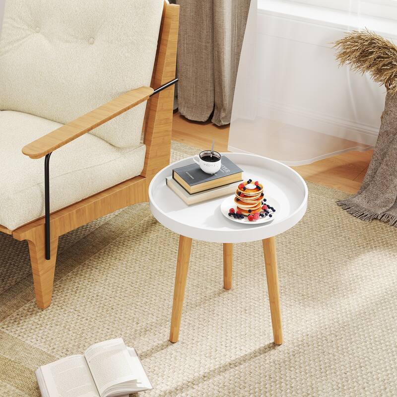 Costway Round Side Table Sofa Coffee End Accent Table Nightstand Home - See Details