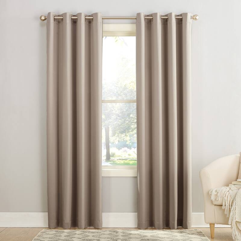 Porch & Den Nantahala Room Darkening Grommet Curtain Panel, Single Panel - 54 x 54 - Stone