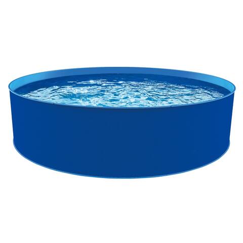 Blue Wave Cobalt Steel Wall Pool Package - 15-ft Round 48-in Deep - 15-ft Round