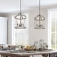 preview thumbnail 1 of 6, Modern Farmhouse 4-Light Wood Chandelier Cage Pendant Lights for Dining Room - D16" x H22.5"