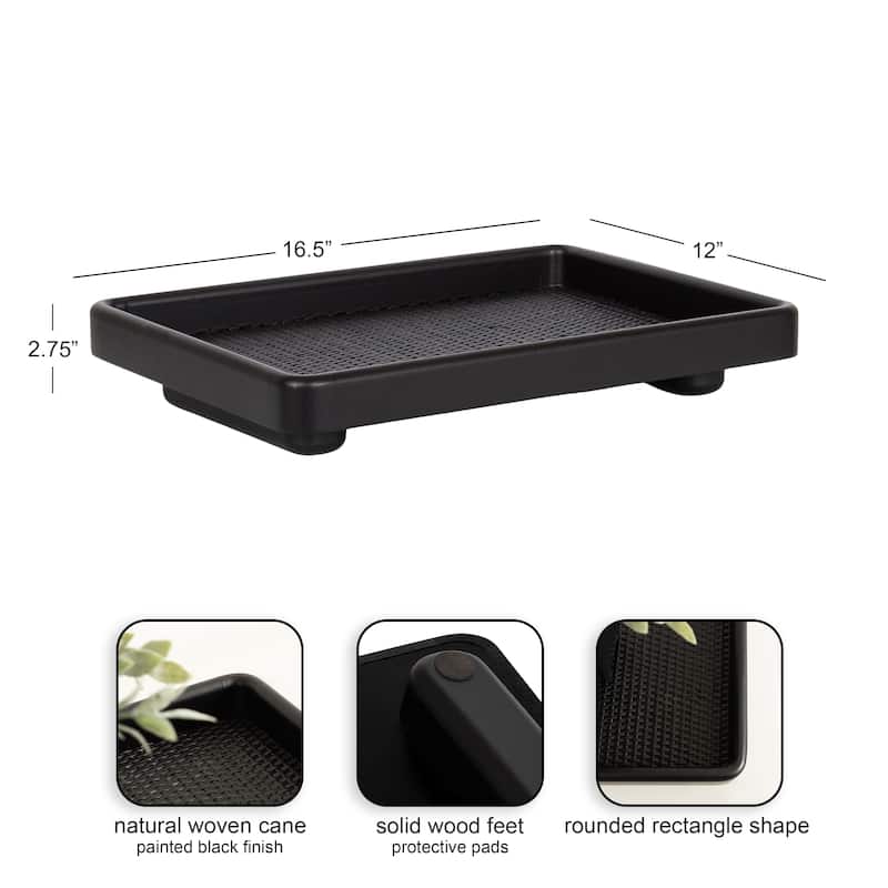 Kate and Laurel Planche Rectangle Woven Tray