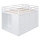 preview thumbnail 11 of 14, Full Size Wood Loft Bed With 2 Built-in Wardrobes, Cabinets and Drawers