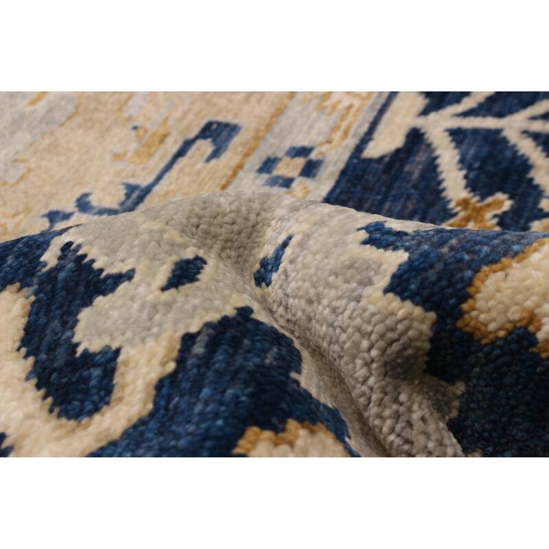 ECARPETGALLERY Hand-knotted Modern Oushak Light Grey Wool Rug - 12' x 15' 3"