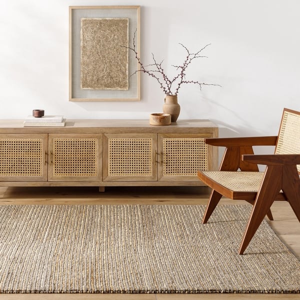 slide 2 of 12, Johana Mid-Century Modern Solid Area Rug Khaki - 2' x 3'