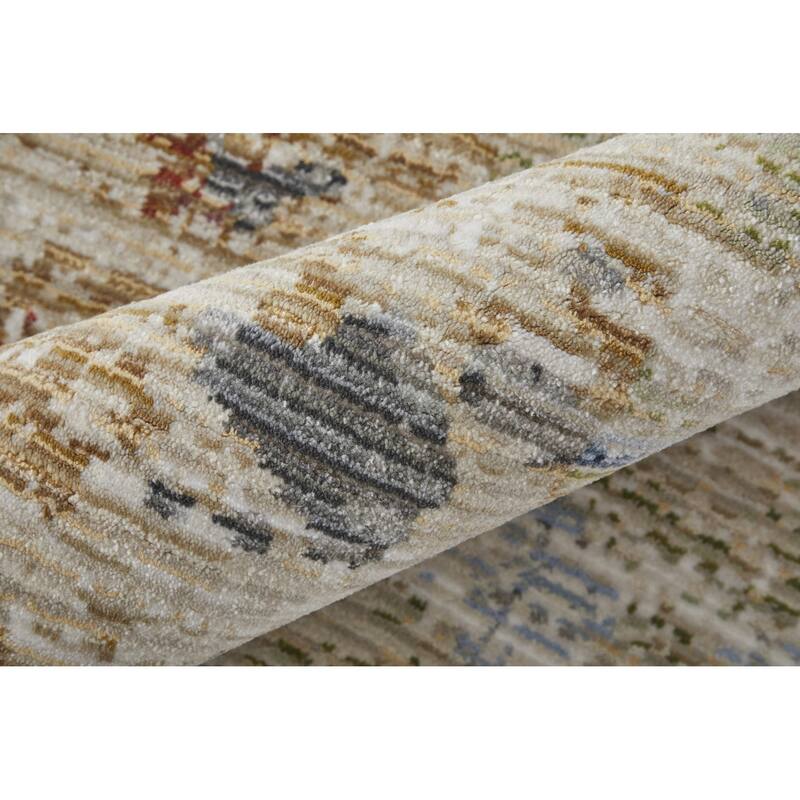 HomeRoots Abstract Casual Runner Area Rug - 87.00 in. x 30.00 in. x 0.47 in.