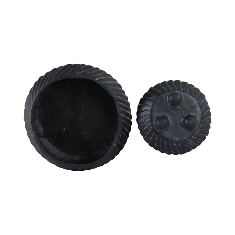 Pottery Tapered Footed Sculpted Textured Bowls-Set of 2-11",15" - 15.0"