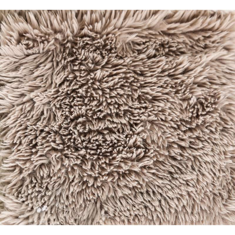 Furniture of America Ylena Modern Faux Fur Foam Modular Compressed Sofa Chair