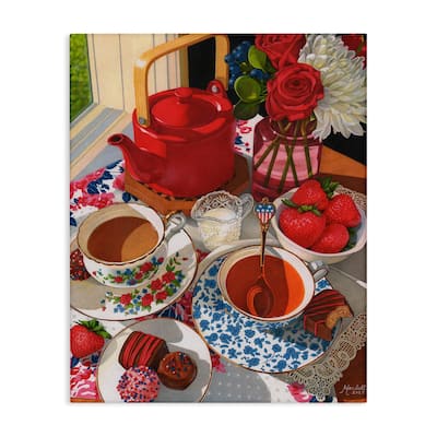 Stupell Patriotic Tea Party Canvas Wall Art Design By Mardell Schuster