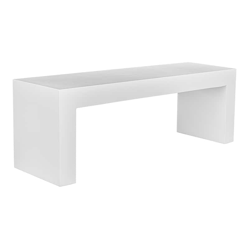 NADAAL STUDIOS Revive Bench, Fiber-Reinforced Natural Concrete, Seats 3, White