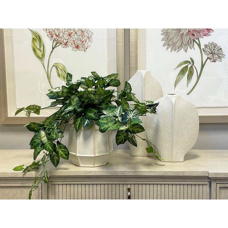 Nepth Plant Arrangement in Ceramic Vase - Green